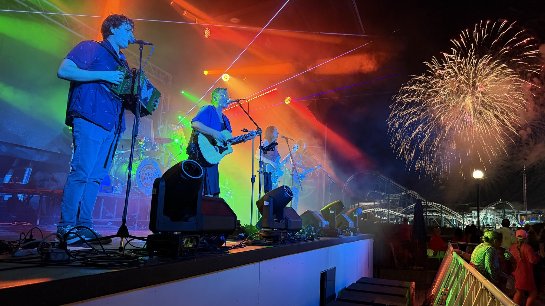 JAMISON performing at a festival with fireworks
